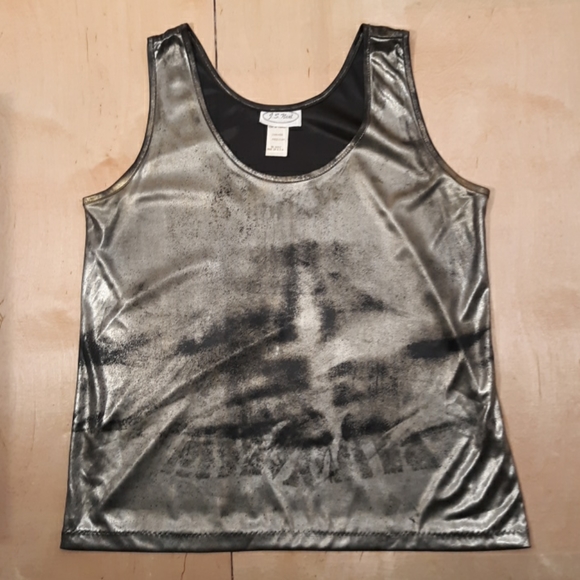 J.S Neal 90s Silver Bronze Black Tank Top - Picture 7 of 7